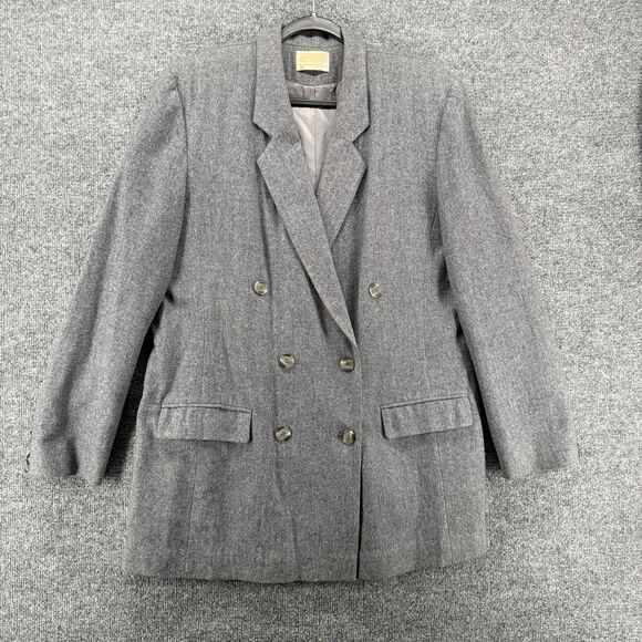 Vintage Pendleton Jacket Womens 14 Tall Virgin Wool Double Breasted USA Academia - Picture 1 of 11